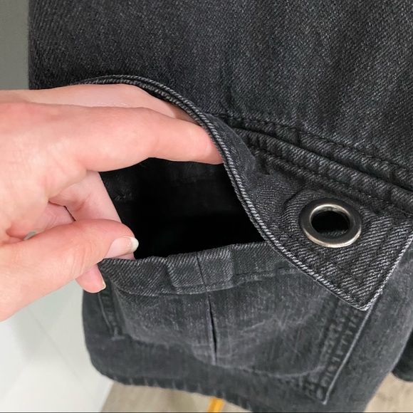 Forever 21 Black Denim Zippered Front Jumper Dress - Picture 7 of 12